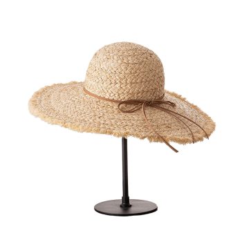 Children's Spring and Summer New Model Handmade Edge Straw Hat with Large Brim for Outdoor Beach Travel Sunshade